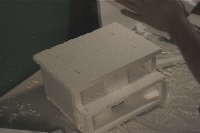 Haunted house Styrofoam sculpting